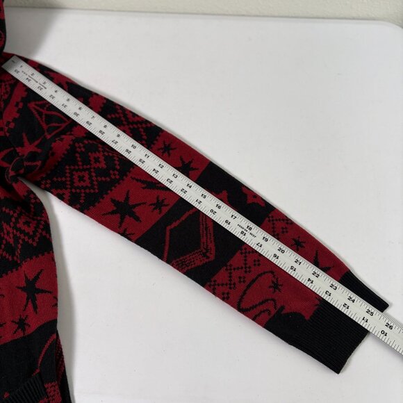 Harry Potter Hot Topic Sherpa Cardigan Hood Womens L Fair Isle Deathly Hallows - Picture 12 of 14